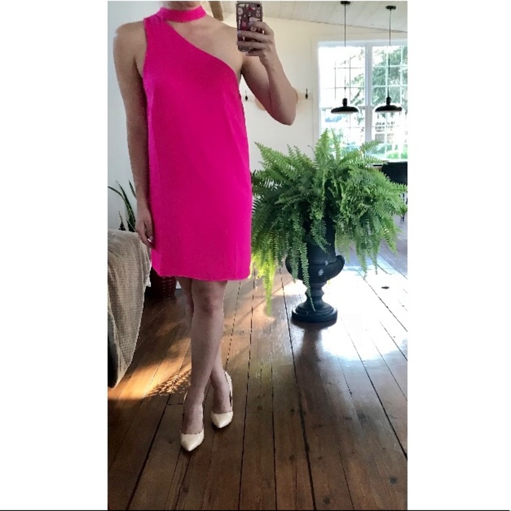 Bright Pink Chocker Style Dress